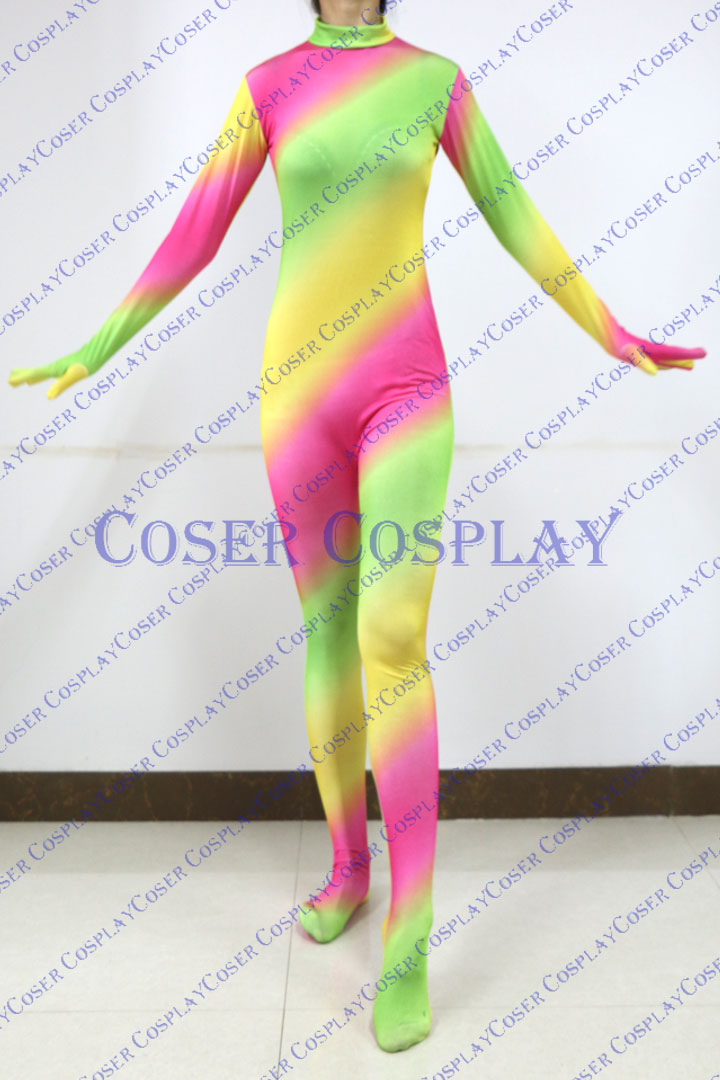 2019 Beautiful Rainbow Color Sexy Catsuit New Halloween 0305